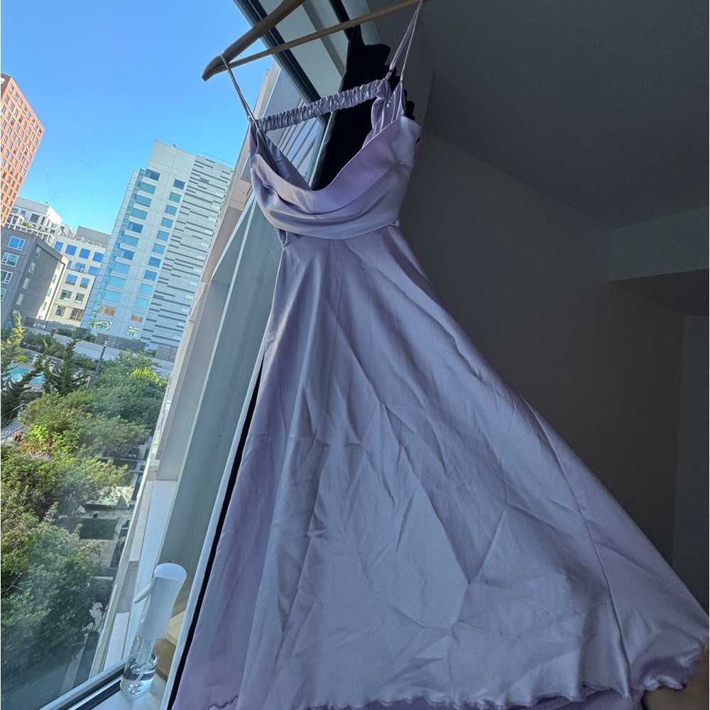 Lucy in the Sky Lilac Satin Dress Medium barely worn